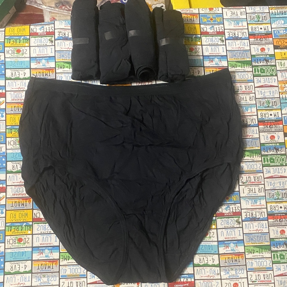 🍑 Fruit of the Loom Women’s Panties – 5 Pack (Black) – Size 7 / Large – NEW